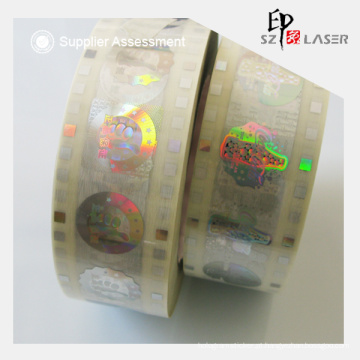 20 micron holograma Hot Stamping adesivo com amostra grátis
